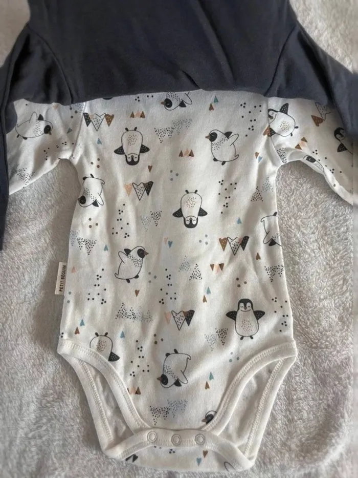 Lot de 2 bodies bébé manches longues – Petit Béguin – 9 mois (74 cm) - photo numéro 3