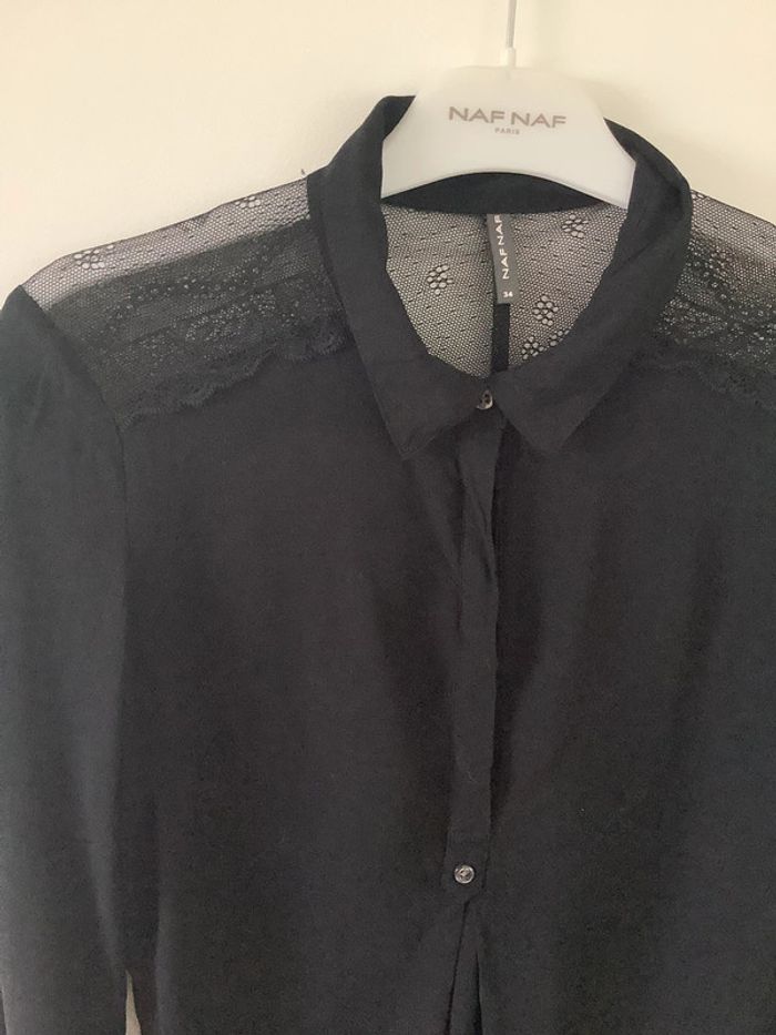 Chemise noire avec dentelle Naf naf 34 - photo numéro 3