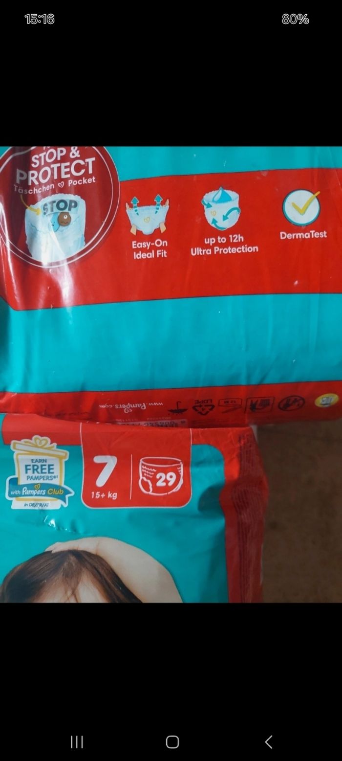 pampers taille 7 - photo numéro 2