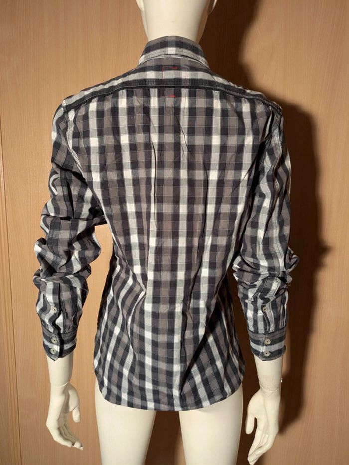 Chemise homme a carreaux noir gris jules M - photo numéro 3