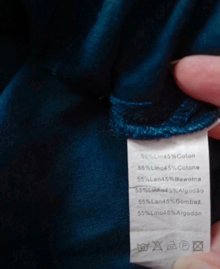 Chemise coton lin bleu marine 40 - photo numéro 3