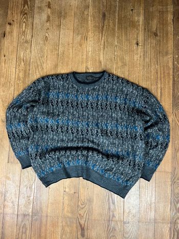 Pull maille vintage motifs multicolore XXL