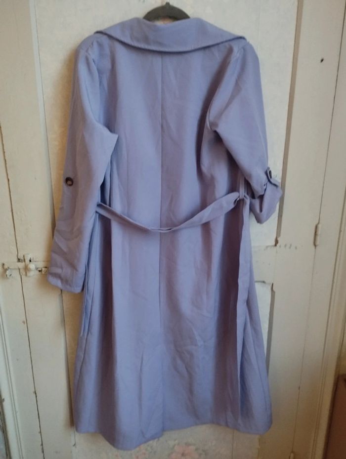 Trench long mauve taille M L - photo numéro 7