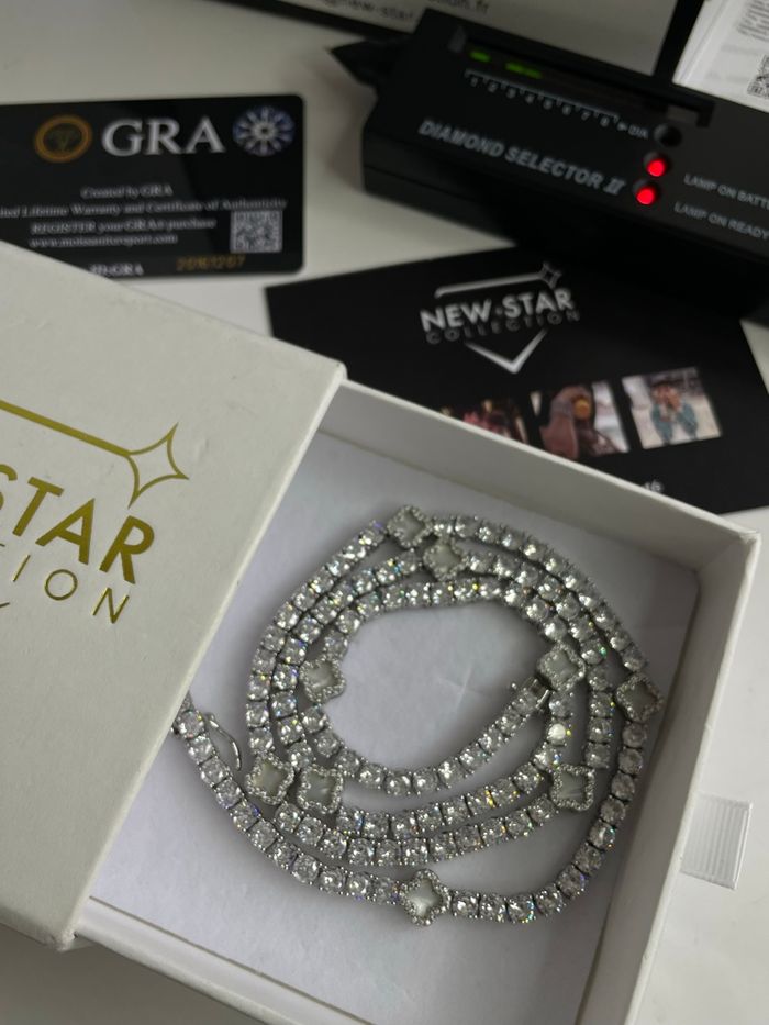 Chaîne de tennis en Moissanite Sertie de diamant VVS - photo numéro 9