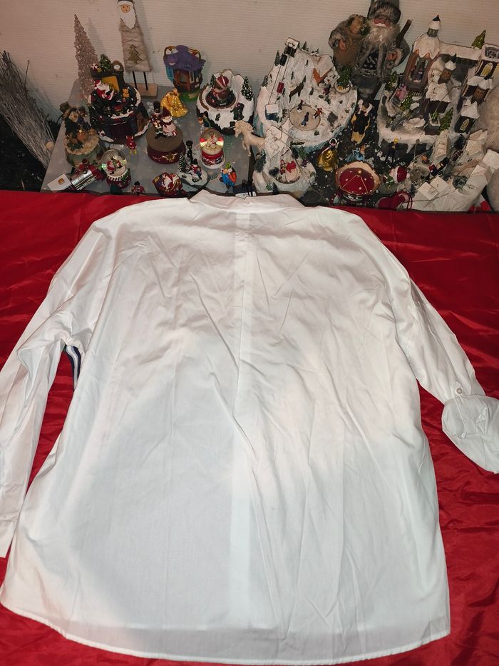 Chemise tunique blanche motif bandes Caroll L - photo numéro 7