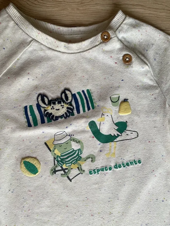 Tee-shirt manche courte motif flocage cousu garçon 36 mois / 3 ans tape à l’œil - photo numéro 2