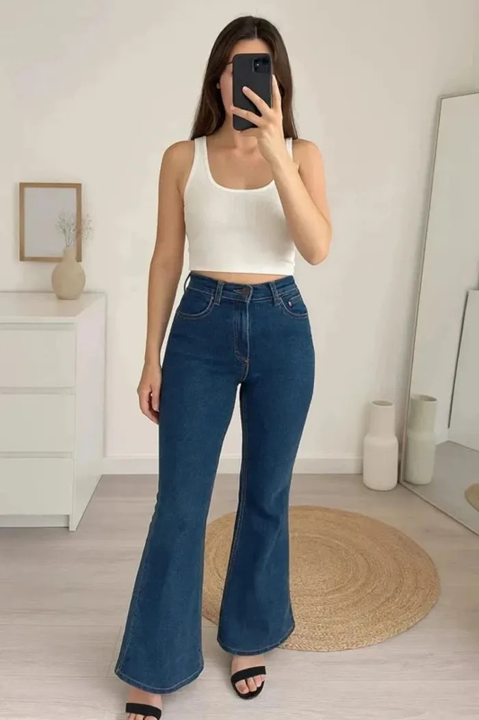 Jean évasé pattes d’éléphant Vintage 2000s y2k