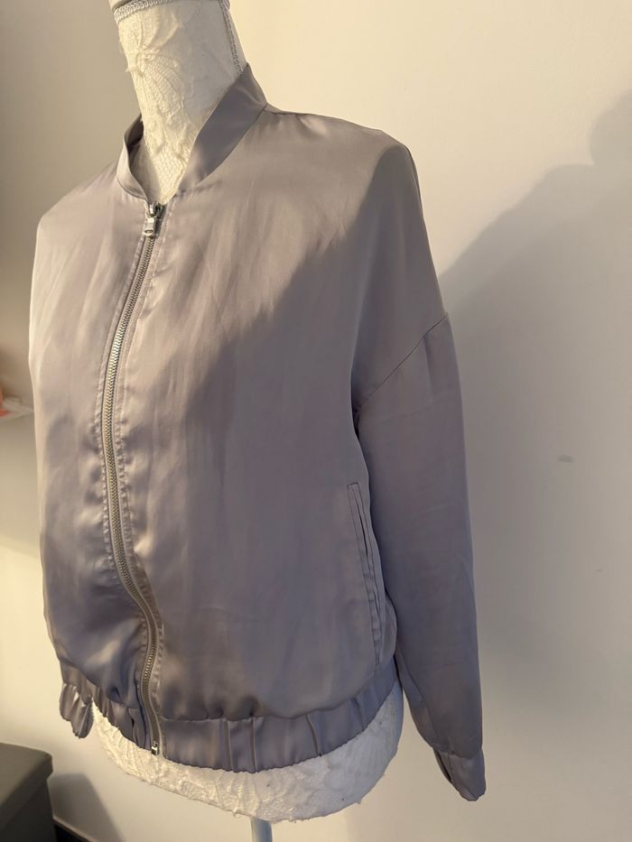 Bomber blouson veste mango argenté 36 - photo numéro 5