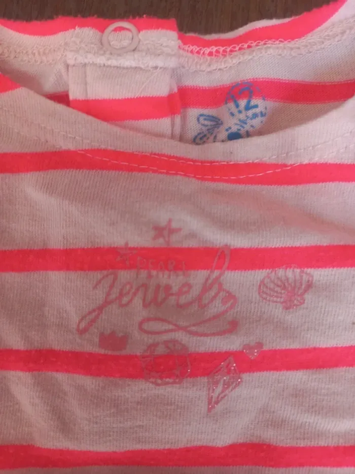 T-shirt rayé manches longues U tout petits 12mois 74cm - photo numéro 3
