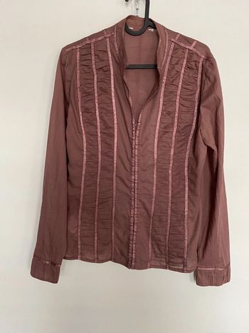 Chemiser vintage plissé fermeture par agrafes