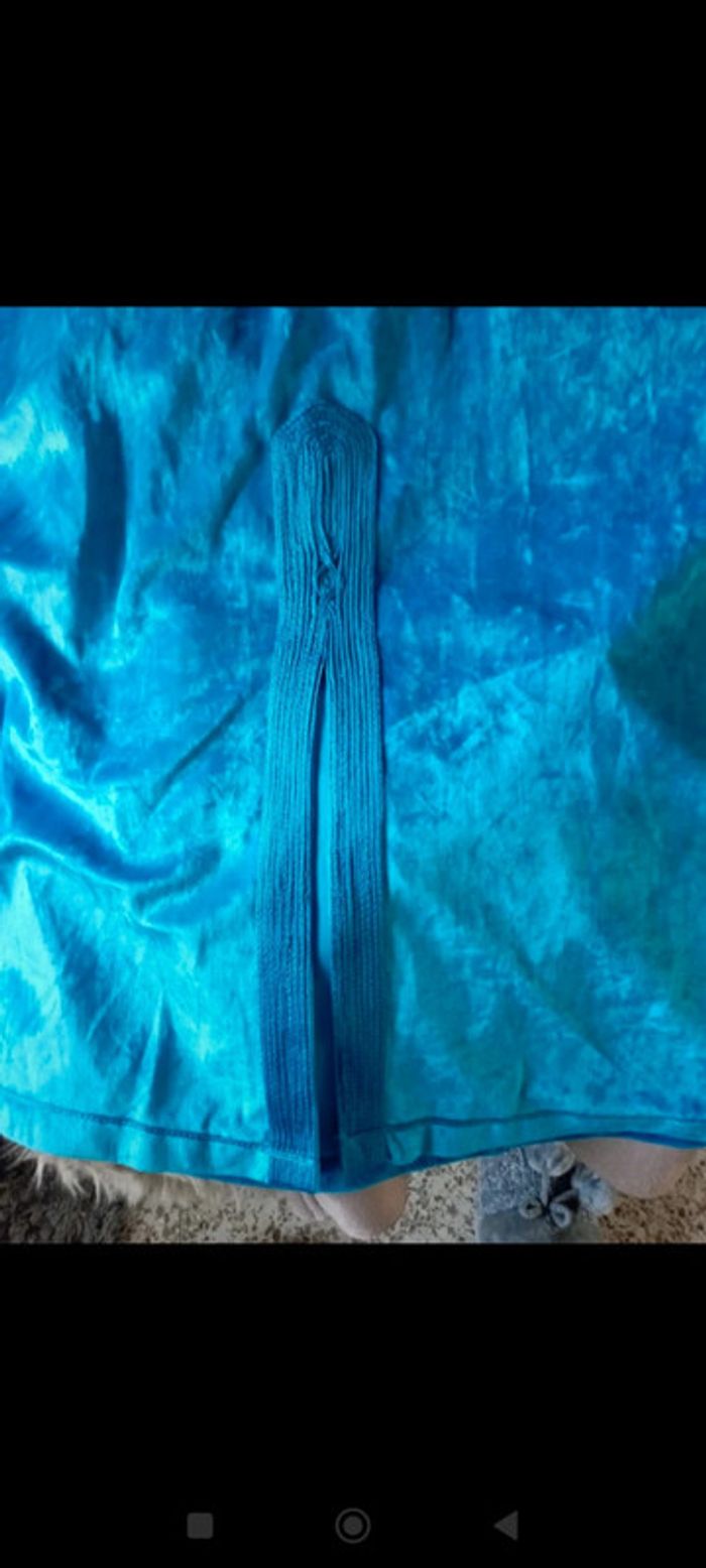 Djellaba velours turquoise neuve - photo numéro 3