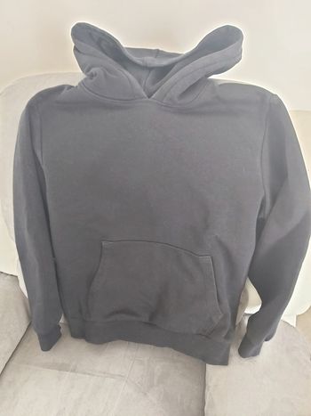 Sweat à capuche noir XXS 12 ans