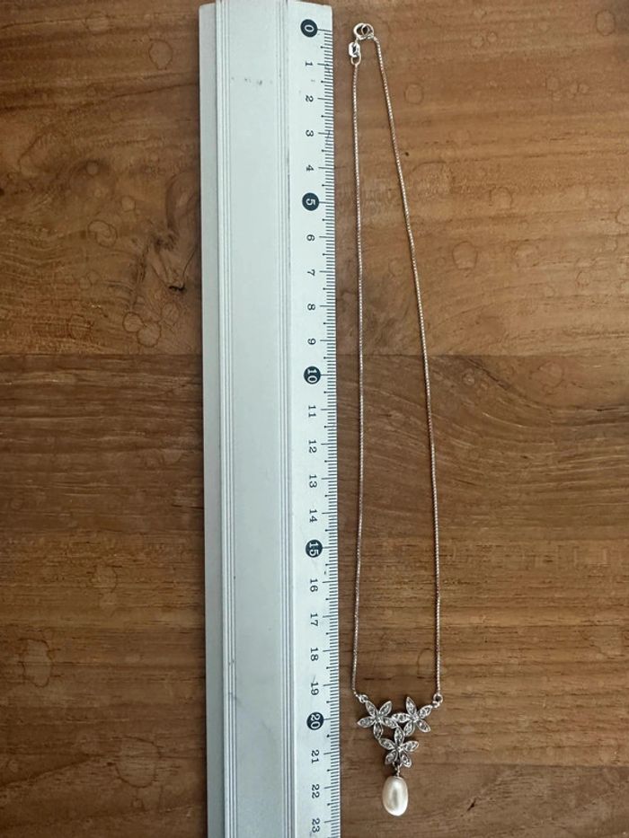 Collier argent 925 et zircon neuf - photo numéro 5