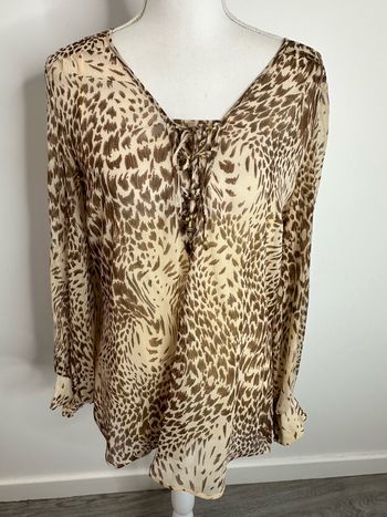Blouse léopard beige et marron Un jour ailleurs UJA T2 38 M