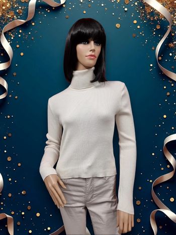 Zara pull beige col roulé * taille L *