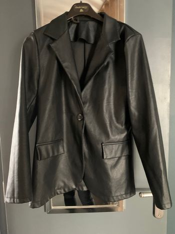Blazer simili noir taille L