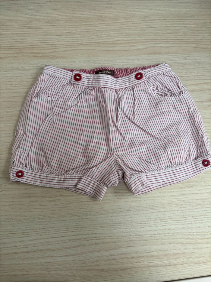 Short rayé rouge Boutchou taille 24 mois