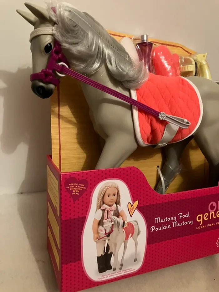 Cheval gris pour poupée - photo numéro 2