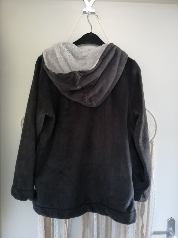 Gilet de pyjama gris foncé à capuche Etam taille M - photo numéro 5