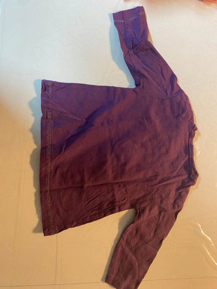 T shirt longue manche mauve - photo numéro 2