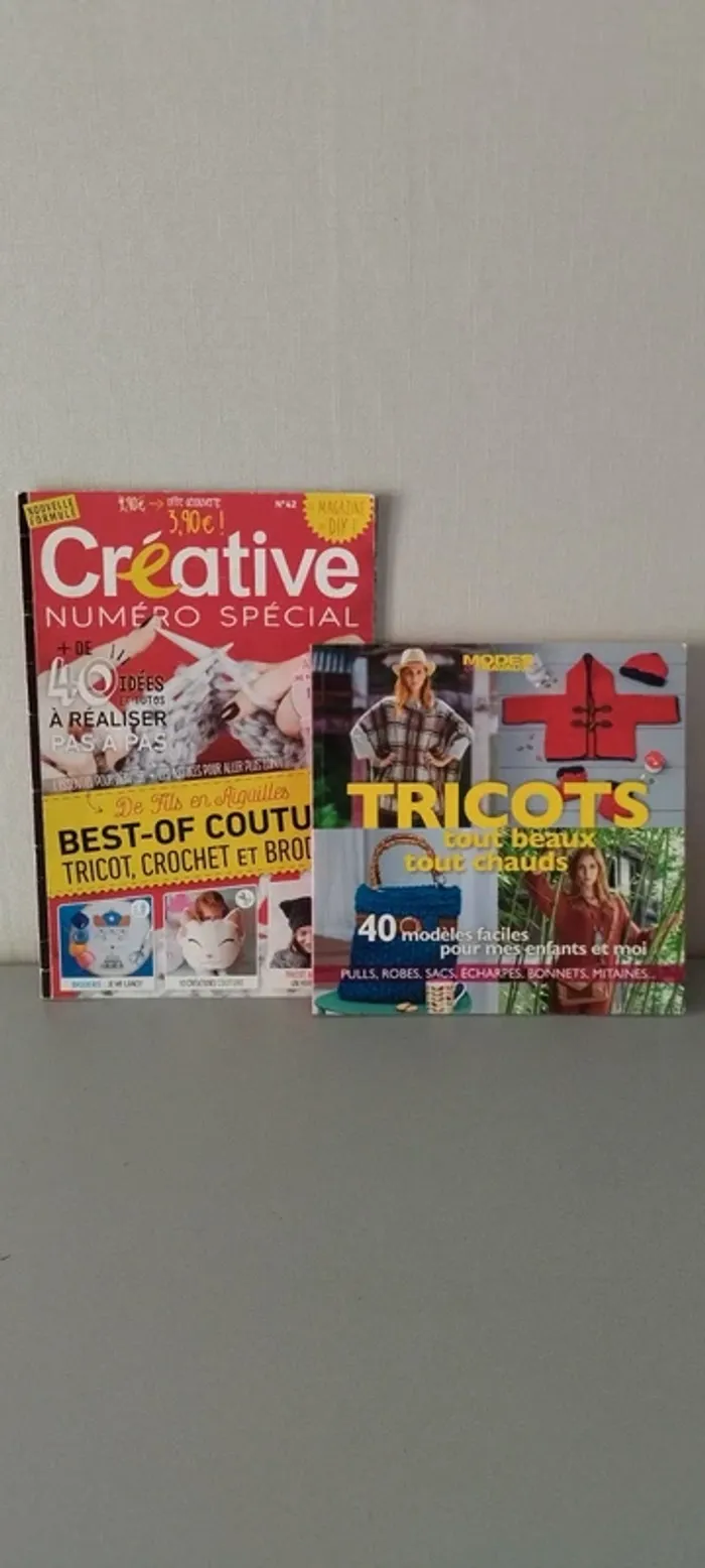 2 livres. Tricot, crochet et broderie.