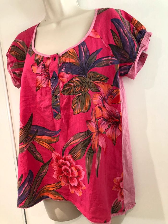 Blouse one step taille 38 couleur fuchsia - photo numéro 3