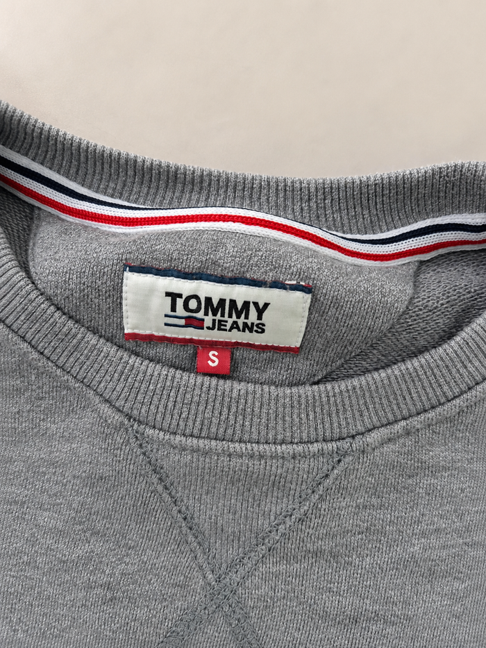 Sweat Tommy Jeans gris logo 1985 taille S - photo numéro 5