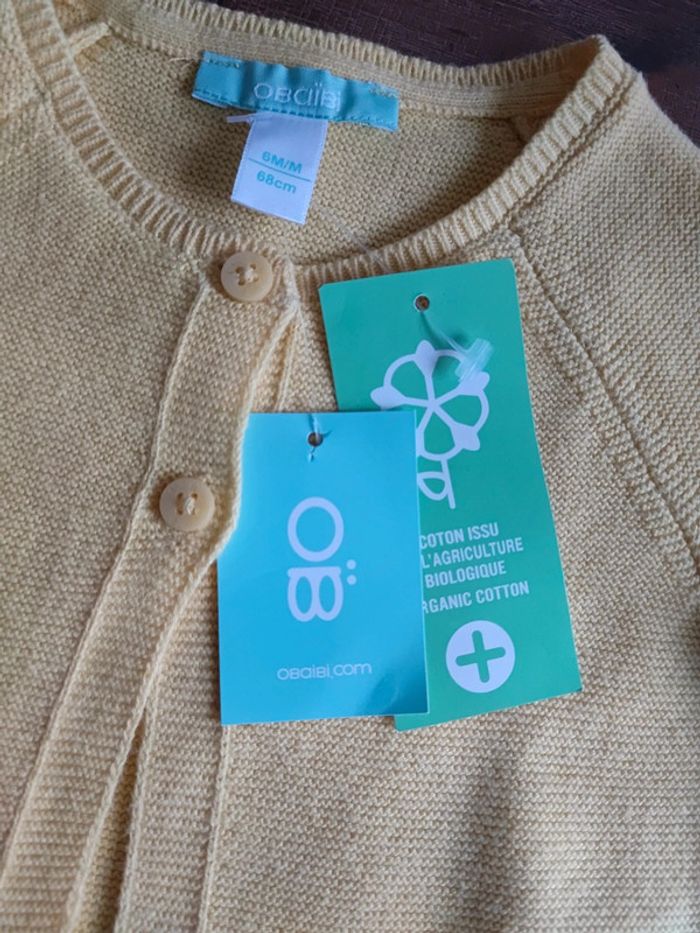 Gilet fille jaune 6 mois - photo numéro 3