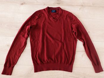 Pull col V homme rouge taille M mon Essentiel Devred