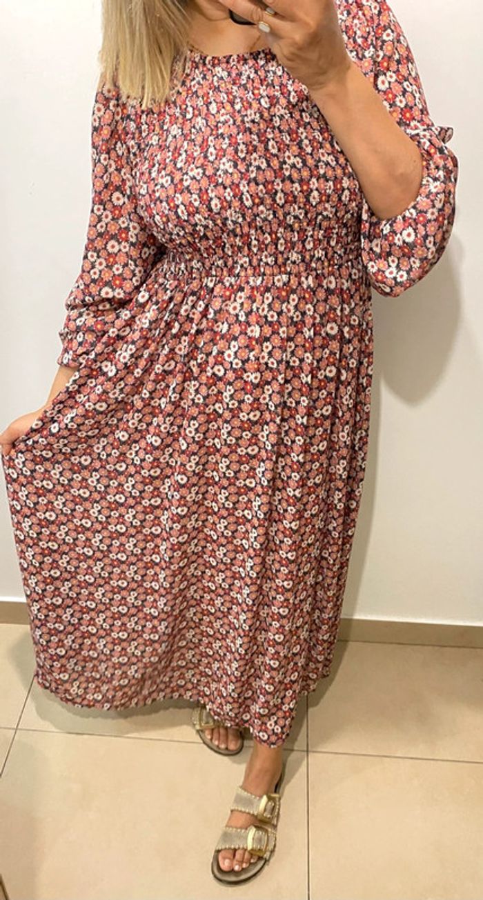 🌸 Robe longue fleurie bohème – Made in Italy Taille M/L - photo numéro 3