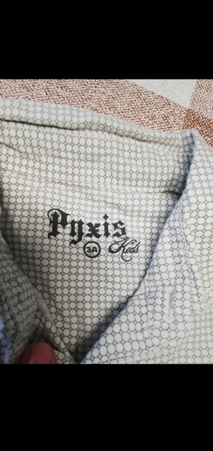 Chemise manches longues blanche a motif nid d abeilles 3 ans - photo numéro 2