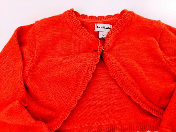 Lot de 2 boléro gris taupe IKKS et rouge Pat et Ripaton - photo numéro 3