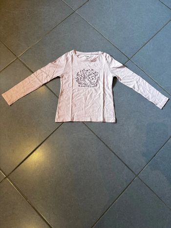 T shirt manches longues - Kiabi - Lapin / Beauty is all around - Rose - 6 ans
