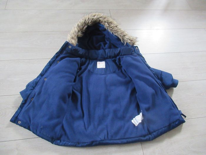 Manteau doudoune à capuche bleu marine taille 18 mois DPAM - photo numéro 3