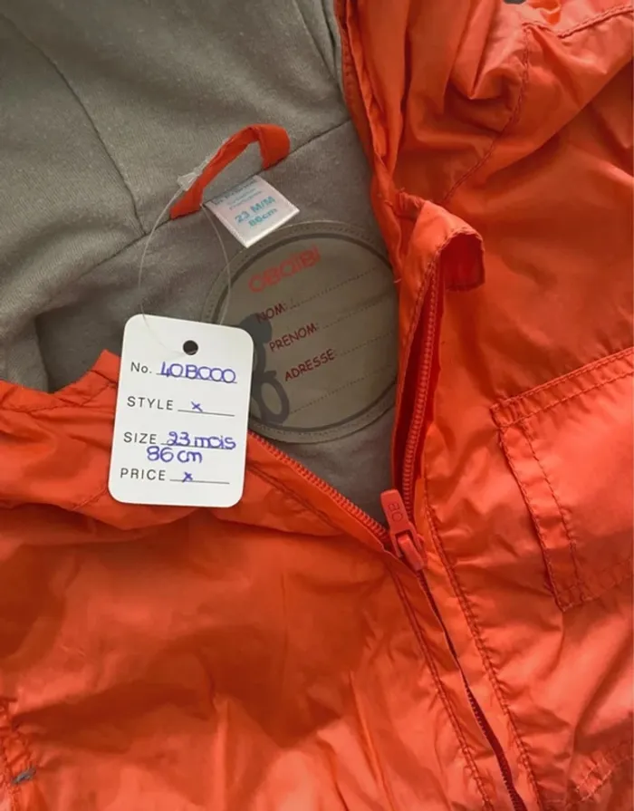 Manteau de pluie rose orangé Obaïbi 23 mois/86 cm [ref.40B000]. - photo numéro 2