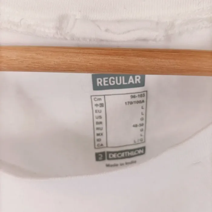 Tshirt blanc Regular Décathlon taille L  A243 - photo numéro 2