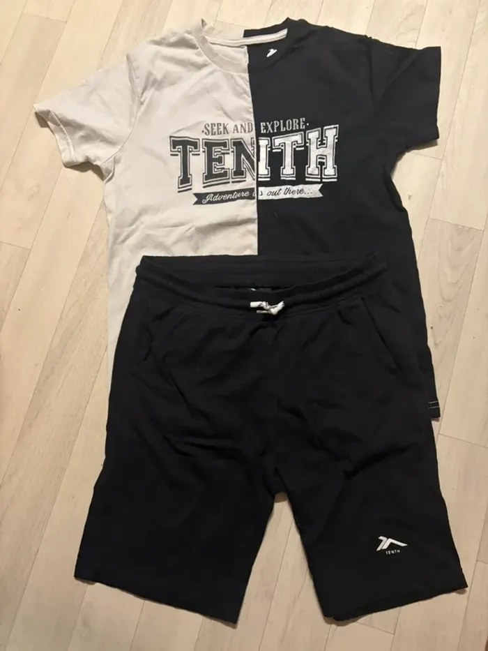 Pyjashort noir et blanc 12 ans tenth très bon état très peu porté