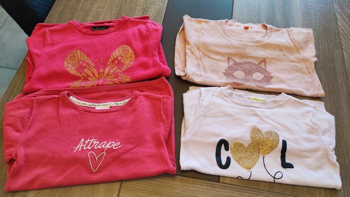 Lot de 4 pulls fille 5 ans 🦋