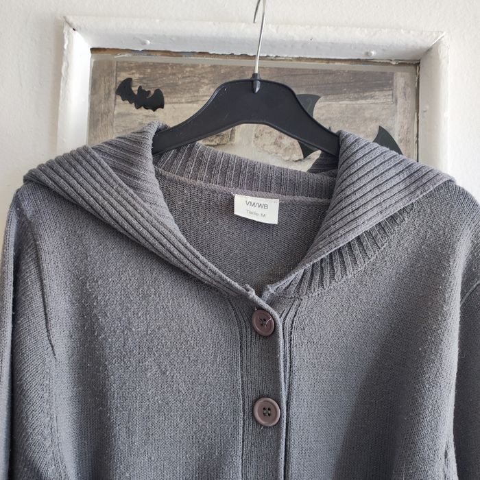 🧥 Joli Gilet Gris à Grand Col - Taille M 🧥 - photo numéro 5