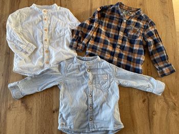 Lot 3 chemises col mao 18 mois