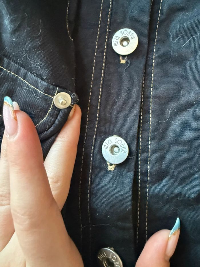 Veste / Blouse courte effet jean - photo numéro 4