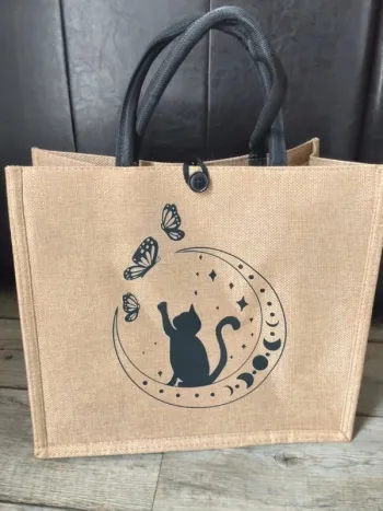 Joli sac Chat lune et papillons neuf