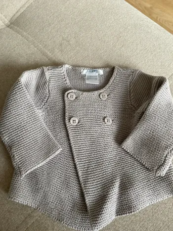 Gilet maille cocoon mixte beige