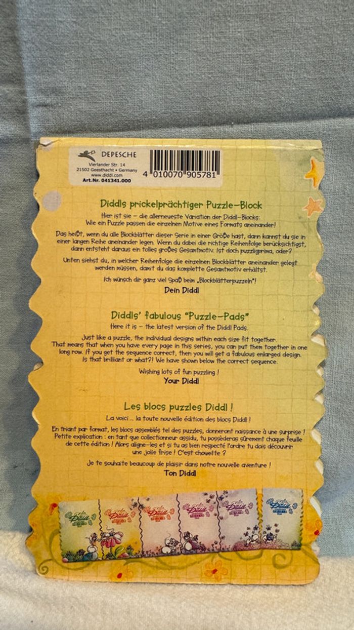 Bloc note Diddl puzzles jaune - photo numéro 3