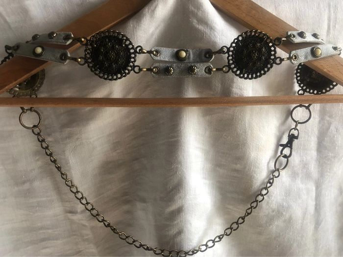 #ceinture #chaine #medaille #ajustable #bronze doré #100cm