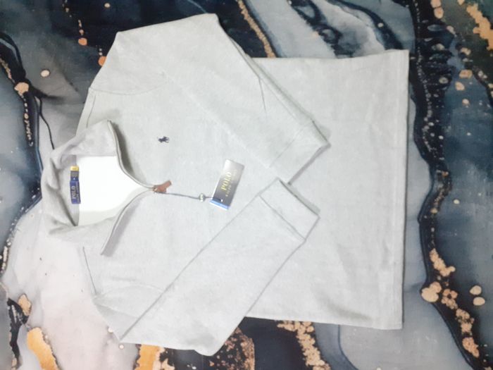 Pull half zip Ralph Lauren - Taille M - Couleur gris logo brodé noir - Neuf - photo numéro 3