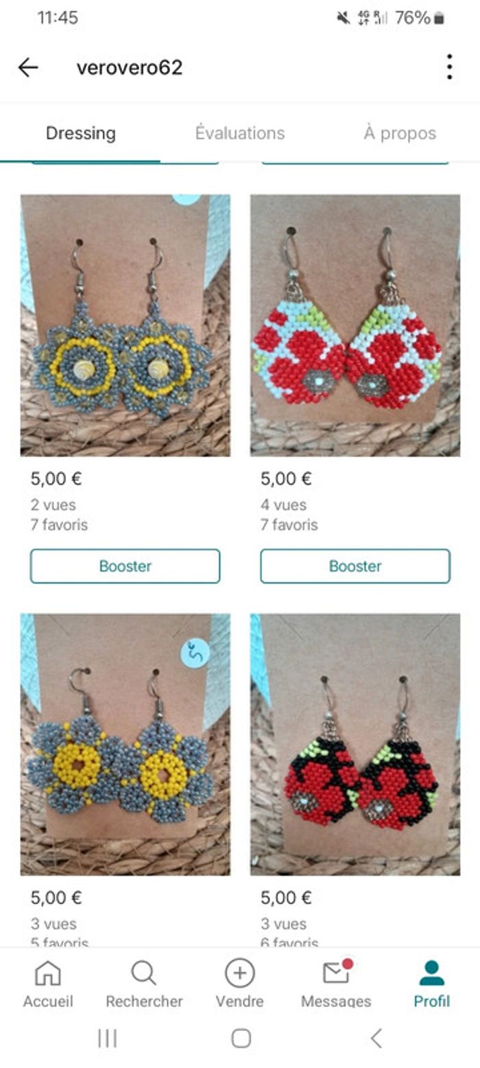 Ɓoucle d'oreilles tissée.