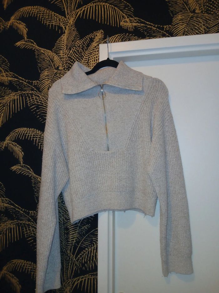 🩷 Pull zippé beige H&M taille Xs. - photo numéro 2