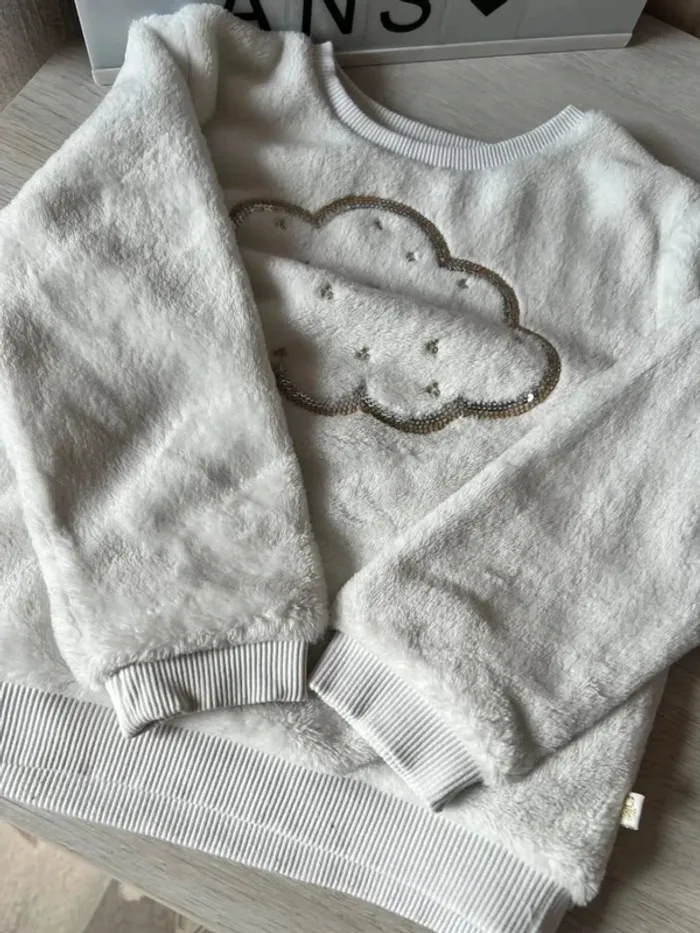 Pull blanc polaire Okaïdi 4 ans - photo numéro 3