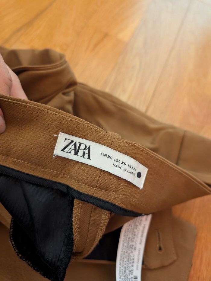Pantalon marron Zara t xs - photo numéro 2
